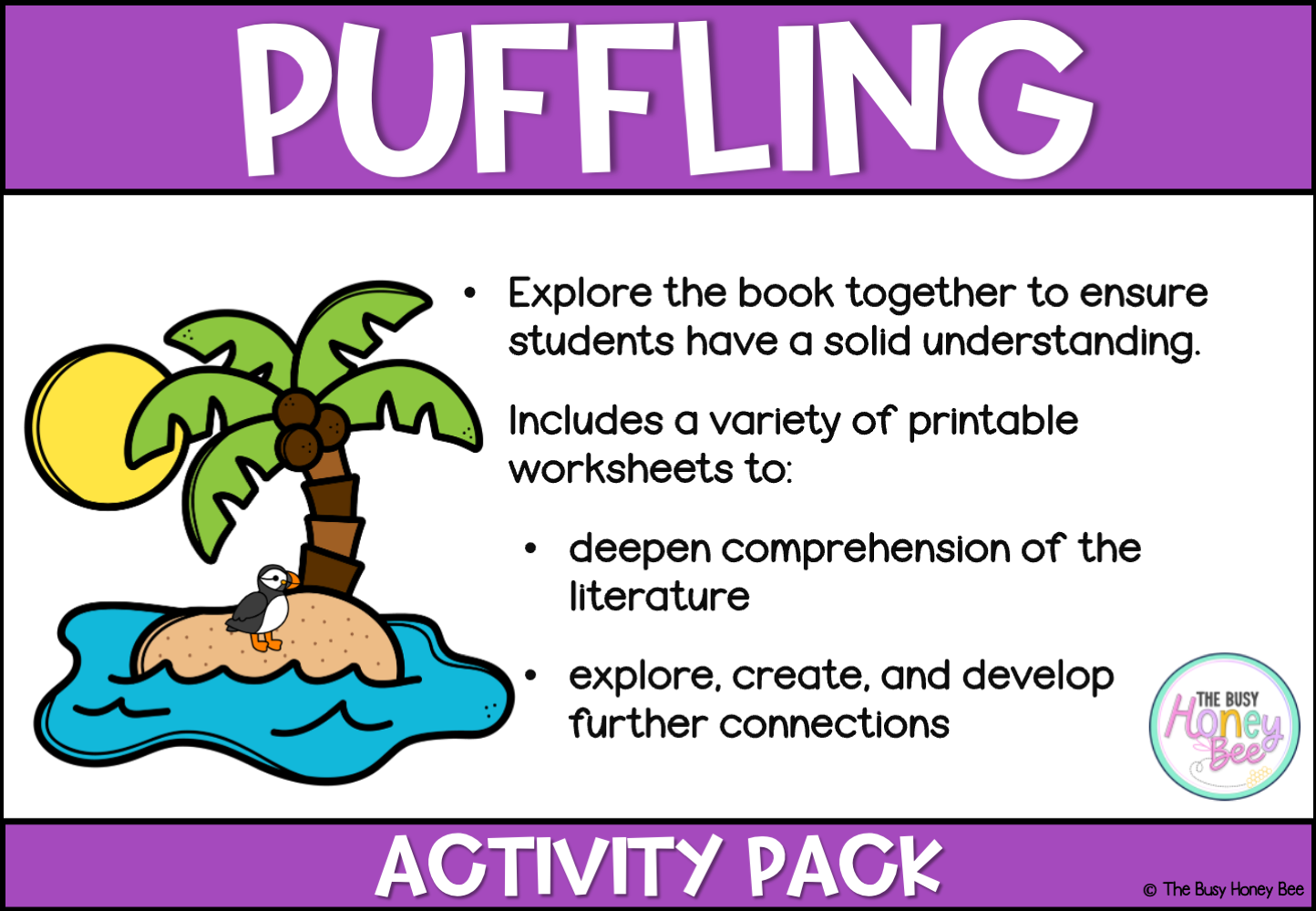 Puffling by Margaret Wild Activity Pack