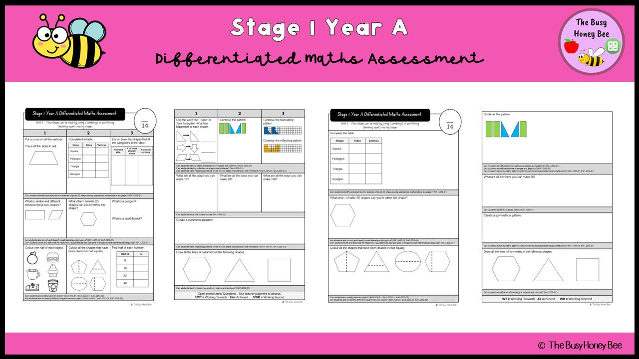 Stage 1 Year A Differentiated Maths Assessment Unit 5