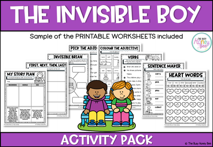 The Invisible Boy by Trudy Ludwig Activity Pack