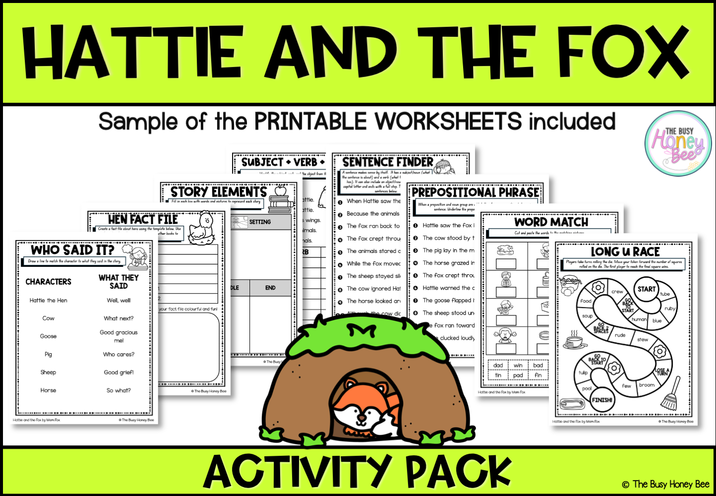 Hattie and the Fox Activity Pack