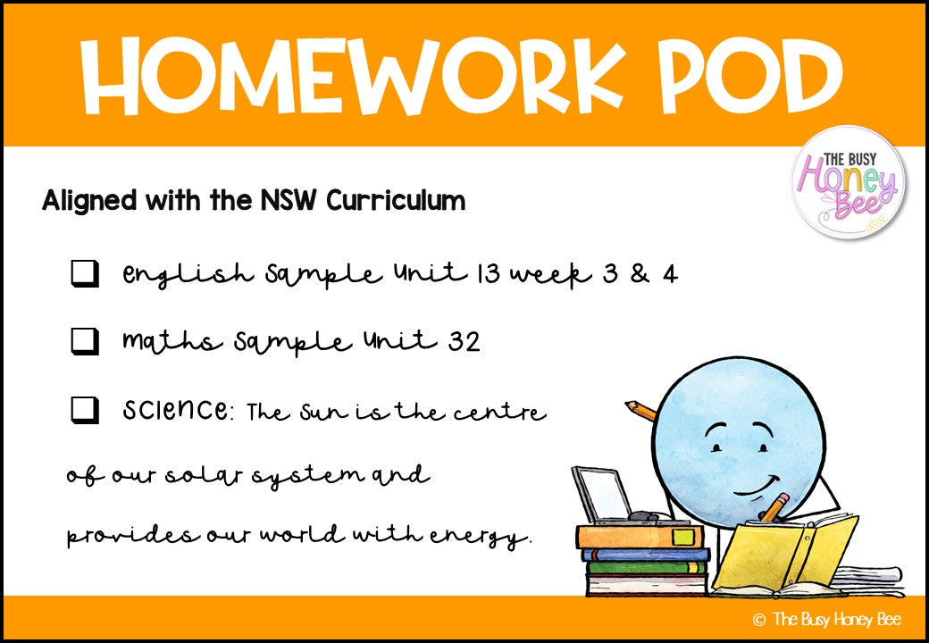 Stage 2 Year B Homework/Learning Pods Term 3 Mega Bundle