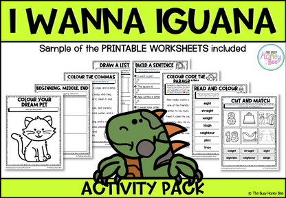 I Wanna Iguana by Karen Kaufman Orloff Activity Pack
