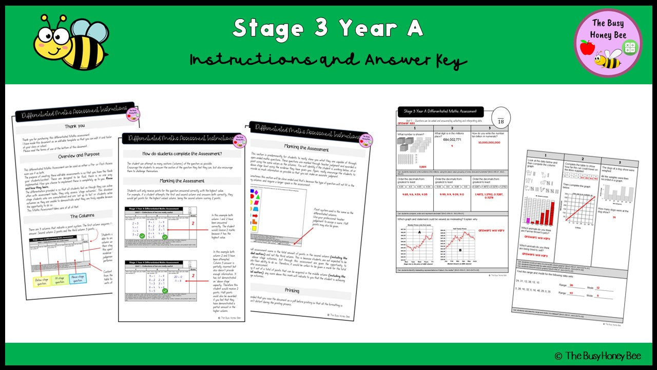 Stage 3 Year A Differentiated Maths Assessment Unit 5