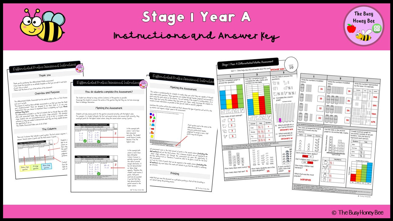 Stage 1 Year A Differentiated Maths Assessment Unit 7