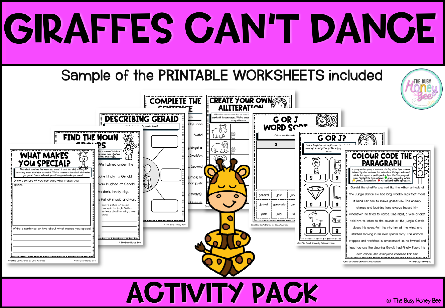 Giraffes Can’t Dance by Giles Andreae Activity Pack