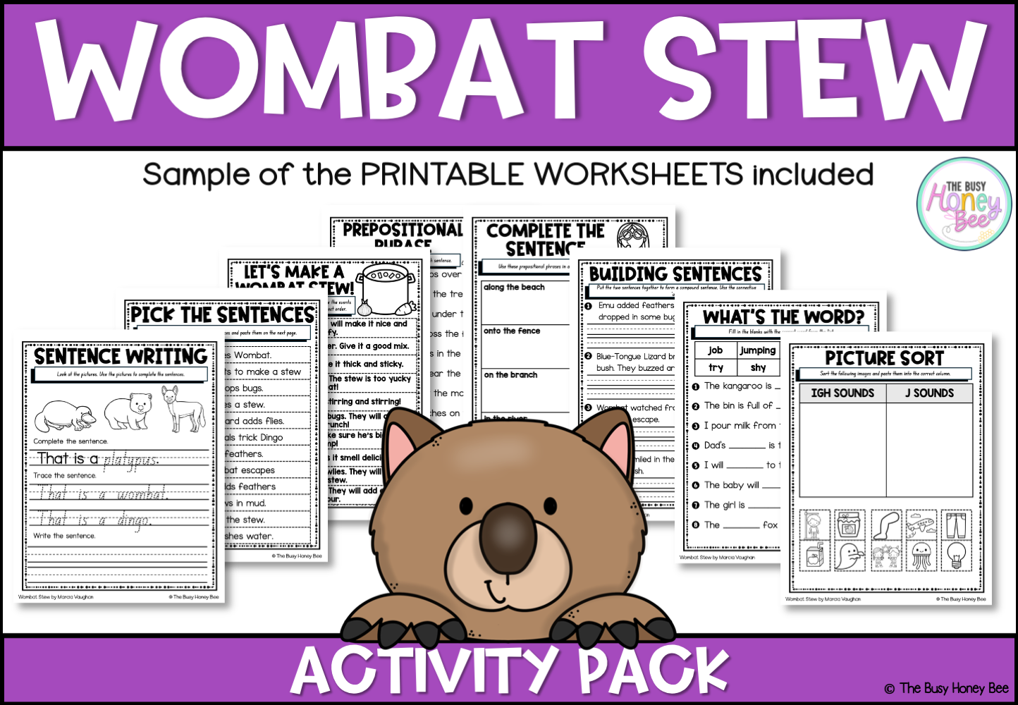Wombat Stew by Marcia Vaughan Activity Pack