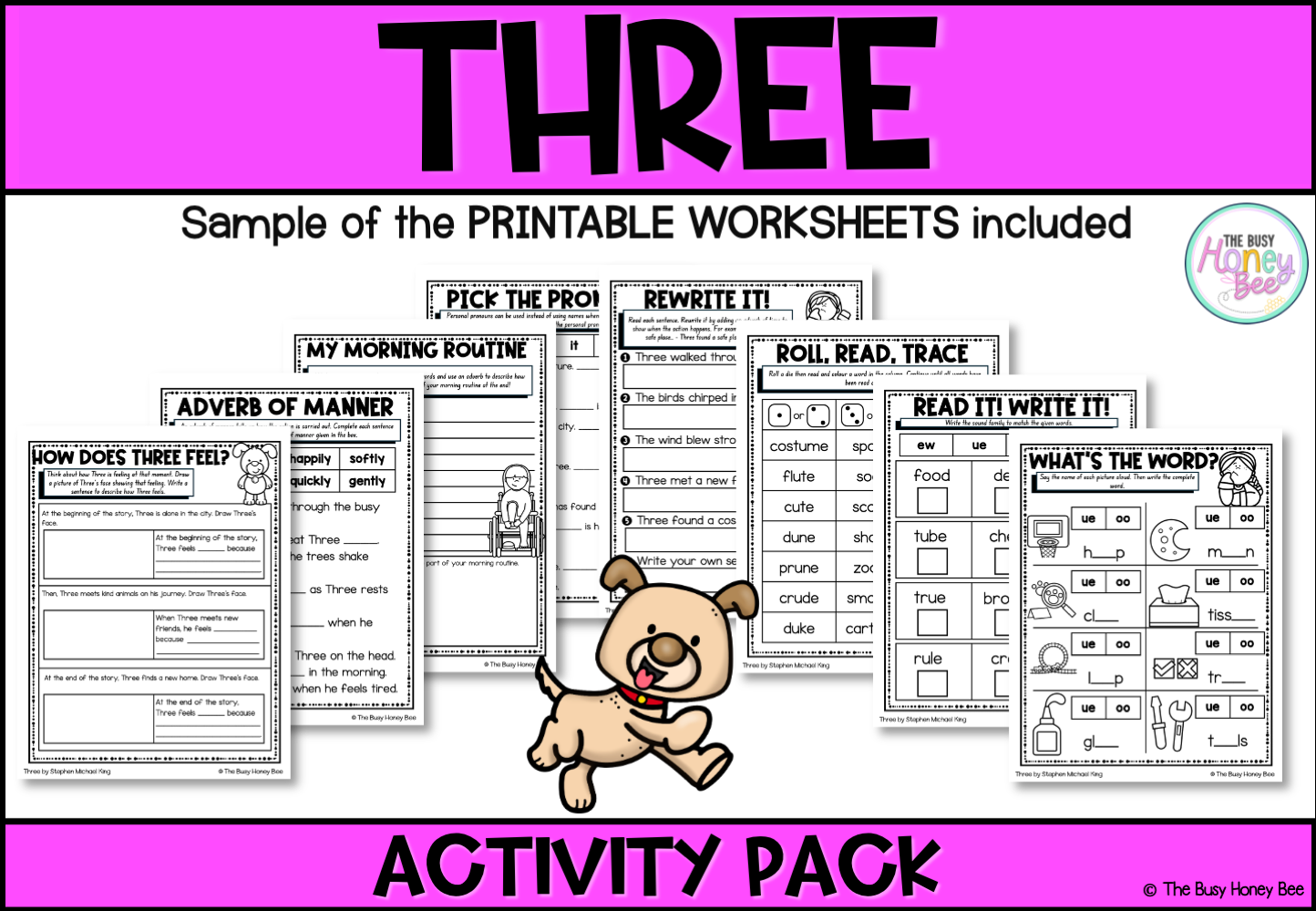 Three by Stephen Michael King Activity Pack