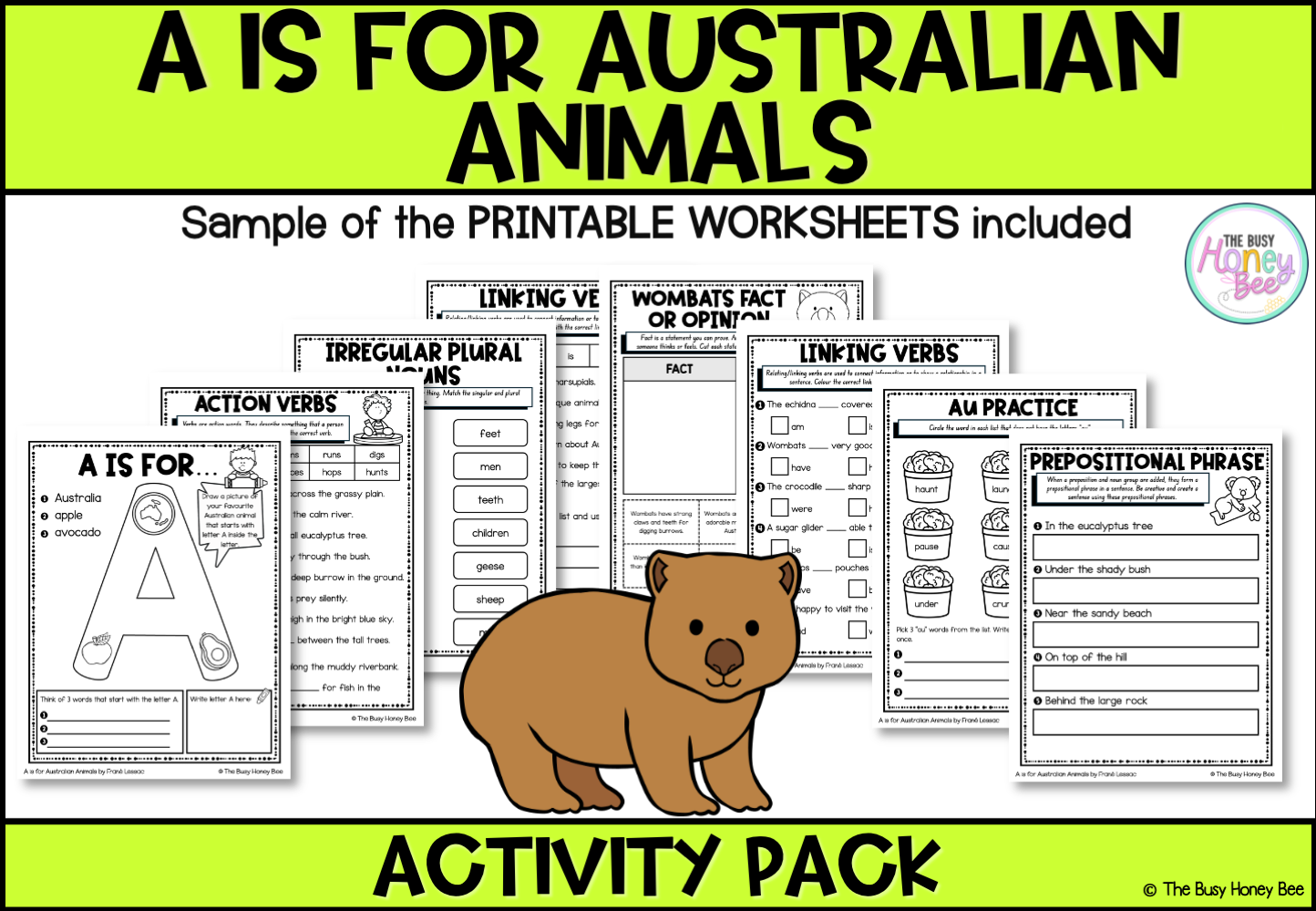 A is for Australian Animals Activity Pack