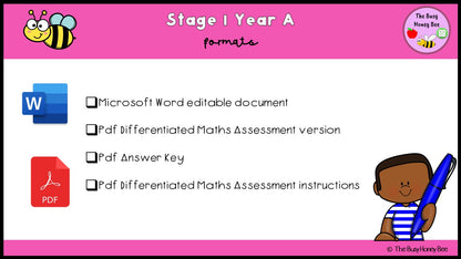 Stage 1 Year A Differentiated Maths Assessment Unit 1