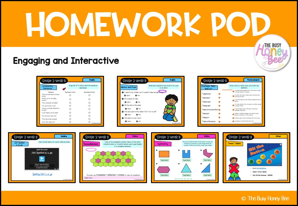 Stage 2 Year B Homework/Learning Pods Term 3 Mega Bundle