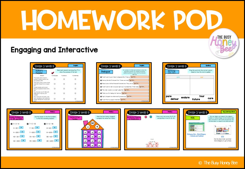 Stage 2 Year B Homework/Learning Pods Term 3 Mega Bundle