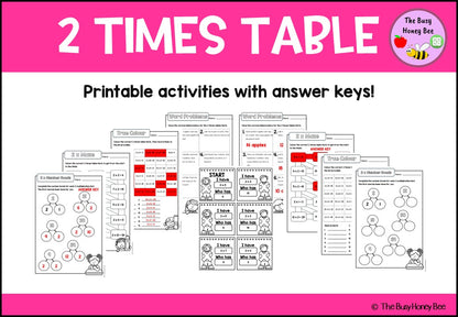 2 Times Table Teaching Slide and Printable Bundle