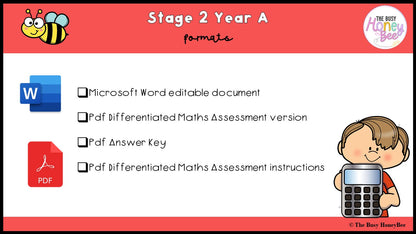 Stage 2 Year A Differentiated Maths Assessment Unit 17