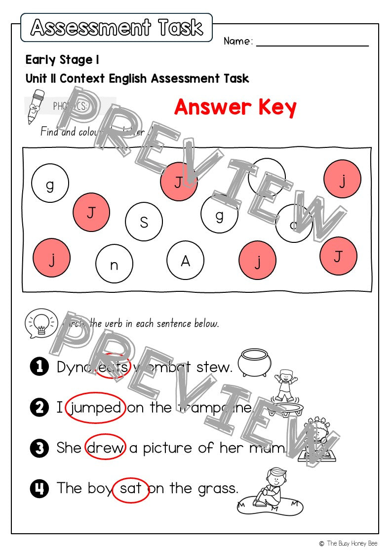 Early Stage 1 English Assessment Unit 11 Context