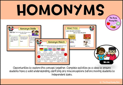 Year 3 and 4 Homonyms Explicit Teaching Bundle