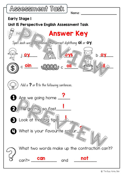 Early Stage 1 English Assessment Unit 15 Perspective