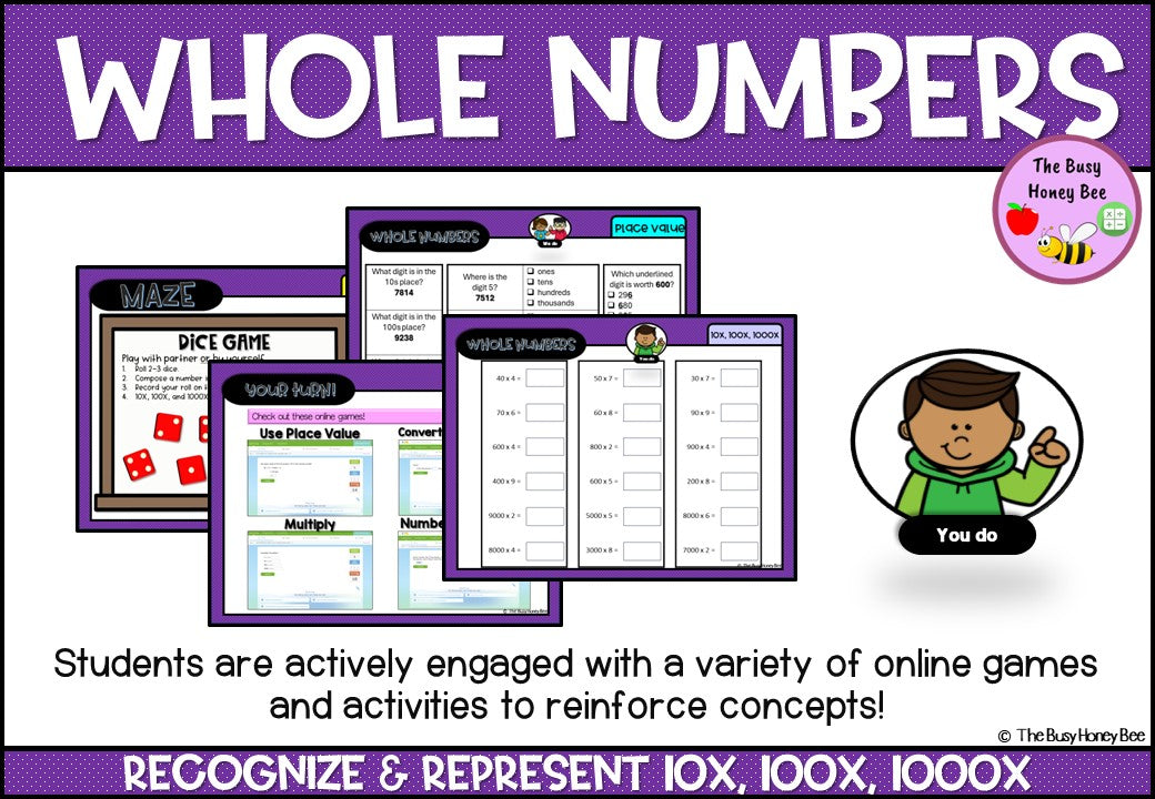 Year 4 Whole Number 10x, 100x, 1000x Explicit Teaching Bundle