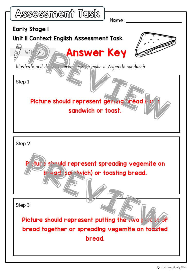 Early Stage 1 English Assessment Unit 11 Context