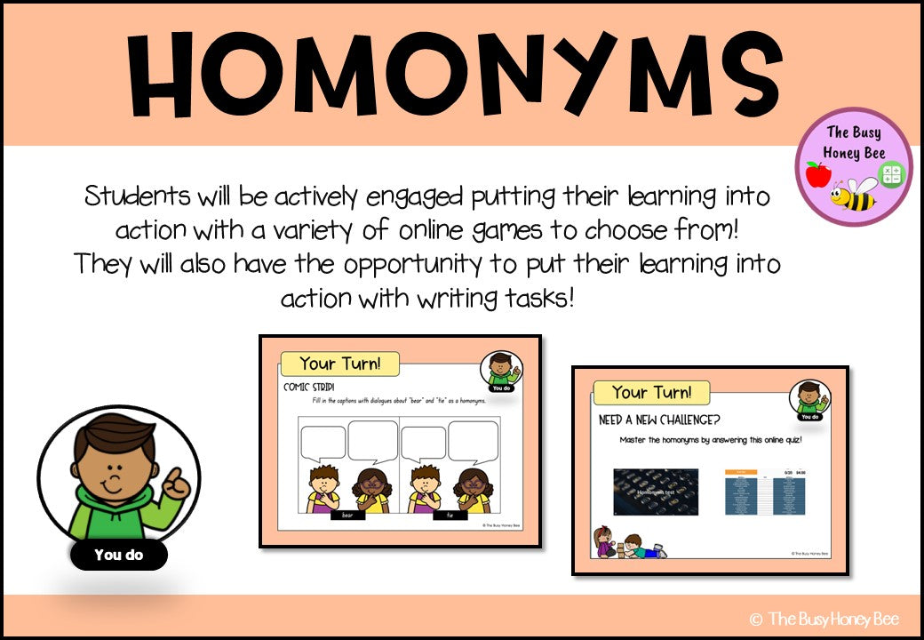 Year 3 and 4 Homonyms Explicit Teaching Bundle