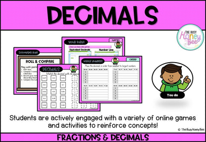 Year 4 Decimals: Connections with Fractions Explicit Teaching Bundle