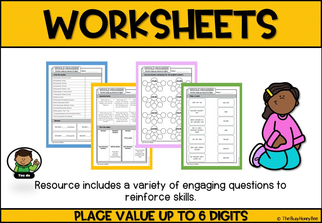 Year 4 Whole Number Place Value up to 6 digits Explicit Teaching Bundle