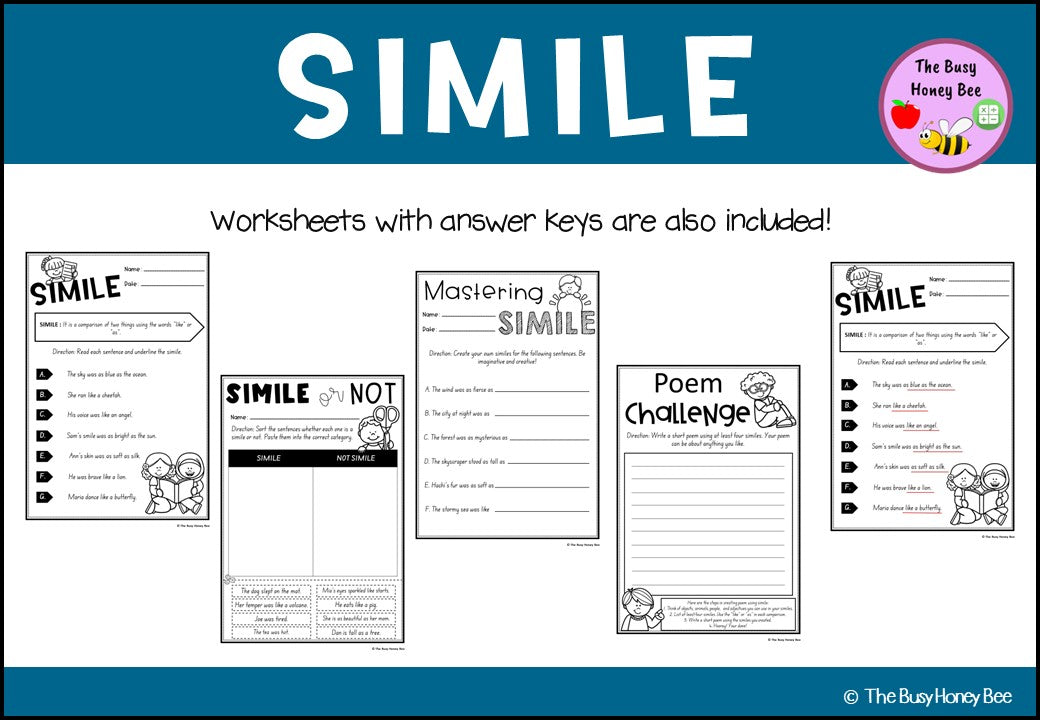 Year 3 and 4 Similes Explicit Teaching Slides