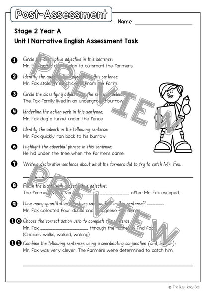 Stage 2 Year A English Pre- and Post-Assessment Unit 1 Narrative