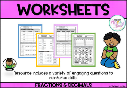 Year 4 Decimals: Connections with Fractions Explicit Teaching Bundle