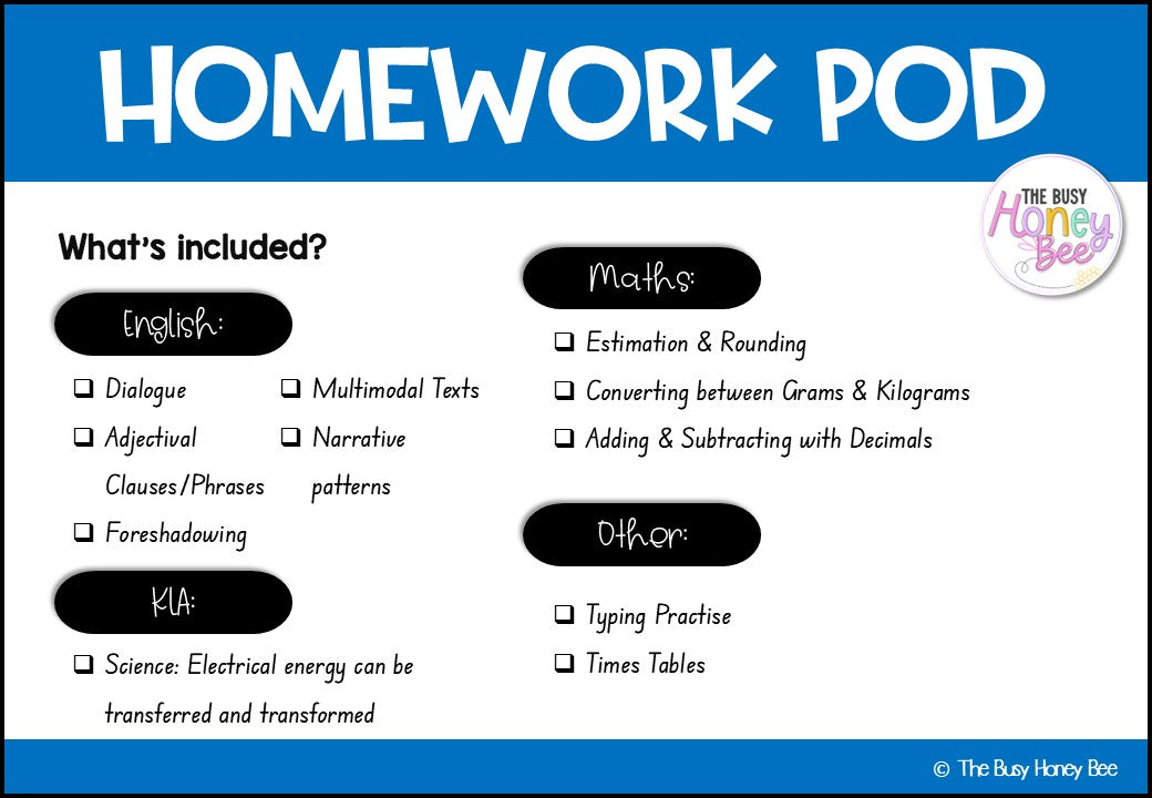 Stage 3 Year B Homework/Learning Pod 22