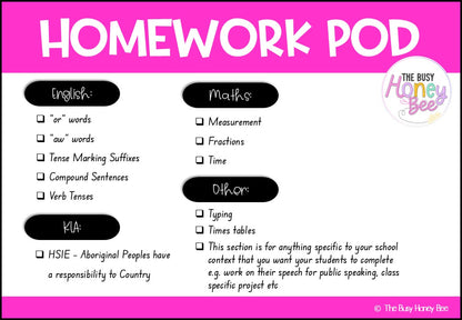 Stage 1 Year A Homework/Learning Pods Term 2 Mega Bundle