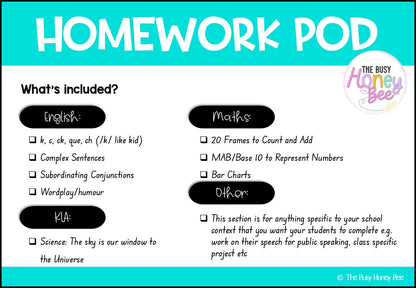 Stage 1 Year B Homework/Learning Pod 31