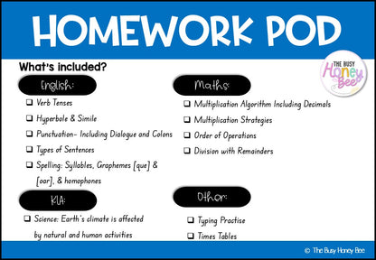 Stage 3 Year B Homework/Learning Pods Term 2 Mega Bundle