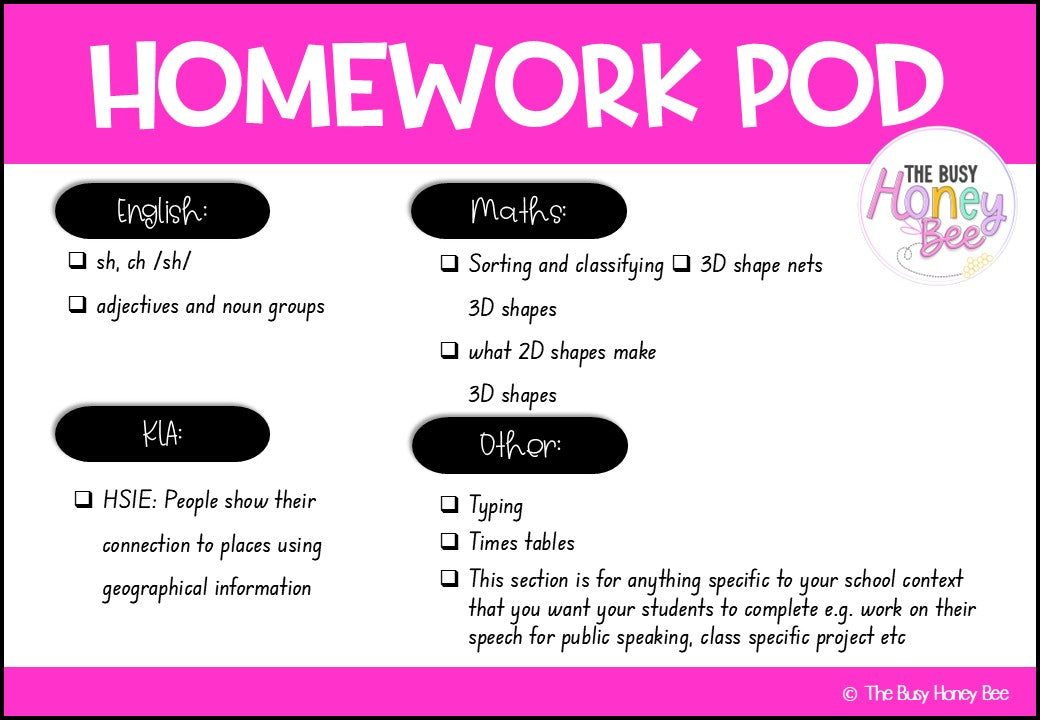 Stage 1 Year A Homework/Learning Pod 19