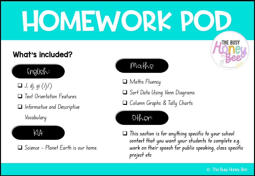Stage 1 Year B Homework/Learning Pods Ultimate Mega Bundle