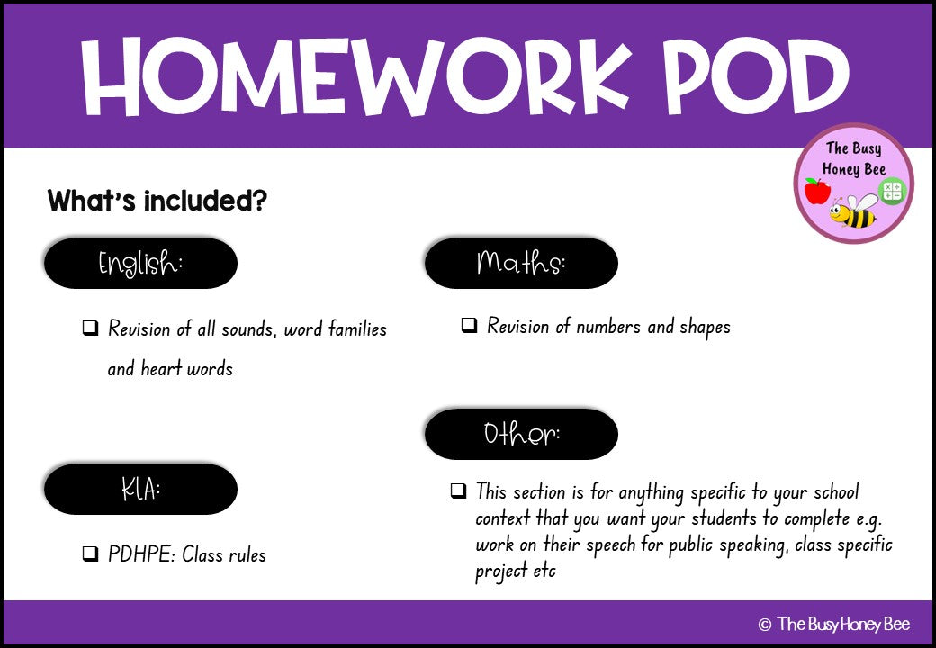 Early Stage 1 Homework/Learning Pods Term 1 Mega Bundle