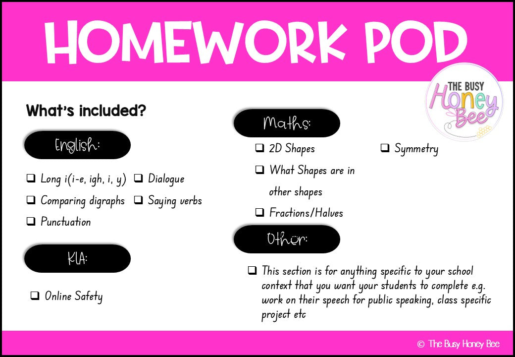 Stage 1 Year A Homework/Learning Pod 5