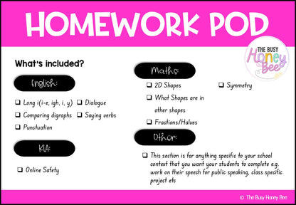 Stage 1 Year A Homework/Learning Pod 5