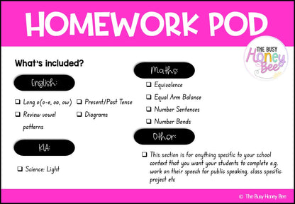 Stage 1 Year A Homework/Learning Pods Term 2 Mega Bundle