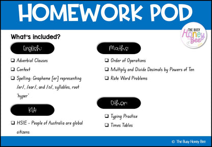 Stage 3 Year B Homework/Learning Pod 33