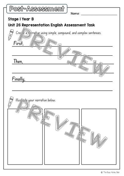 Stage 1 Year B English Pre- and Post-Assessment Unit 26