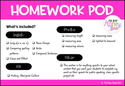 Stage 1 Year A Homework/Learning Pod 3