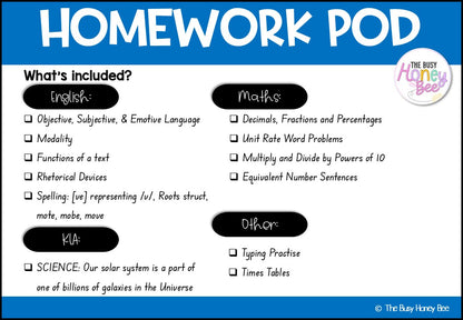 Stage 3 Year B Homework/Learning Pod 31