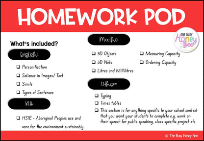 Stage 2 Year A Homework/Learning Pods Term 2 Mega Bundle