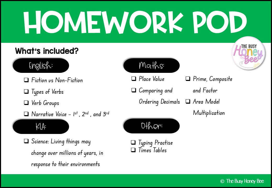 Stage 3 Year A Homework/Learning Pod 1