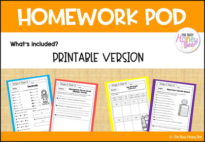 Stage 2 Year B Homework/Learning Pods Term 2 Mega Bundle