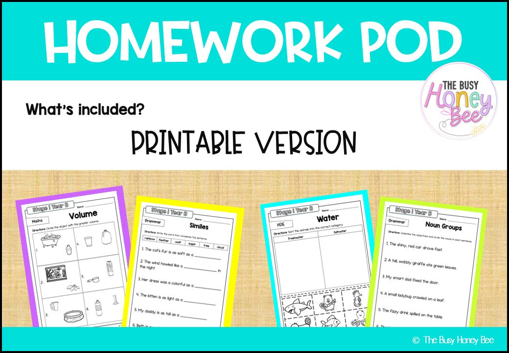 Stage 1 Year B Homework/Learning Pod 23