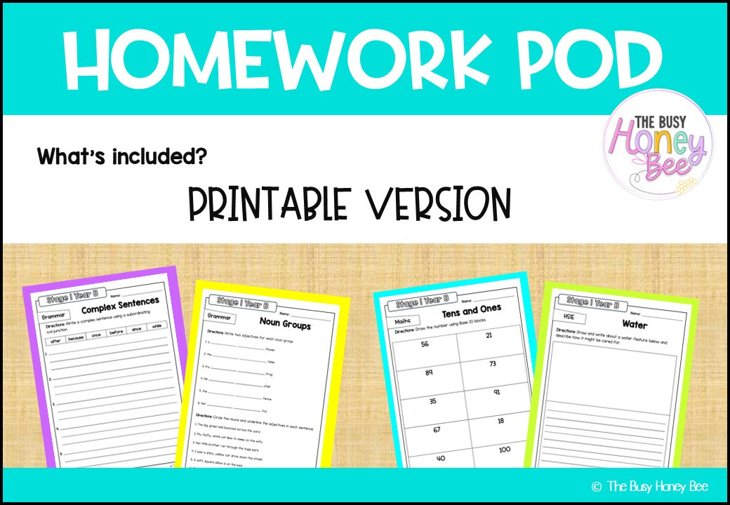 Stage 1 Year B Homework/Learning Pod 24