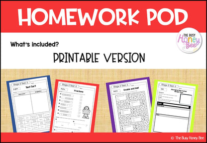 Stage 2 Year A Homework/Learning Pods Term 1 Mega Bundle