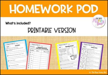 Stage 2 Year B Homework/Learning Pods Term 2 Mega Bundle