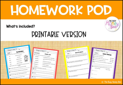 Stage 2 Year B Homework/Learning Pods Term 3 Mega Bundle